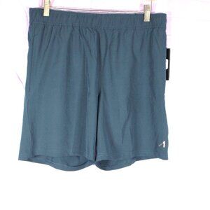 All In Motion Mens Athletic Training Shorts L Steel Blue 7" Inseam Zip Pocket NW